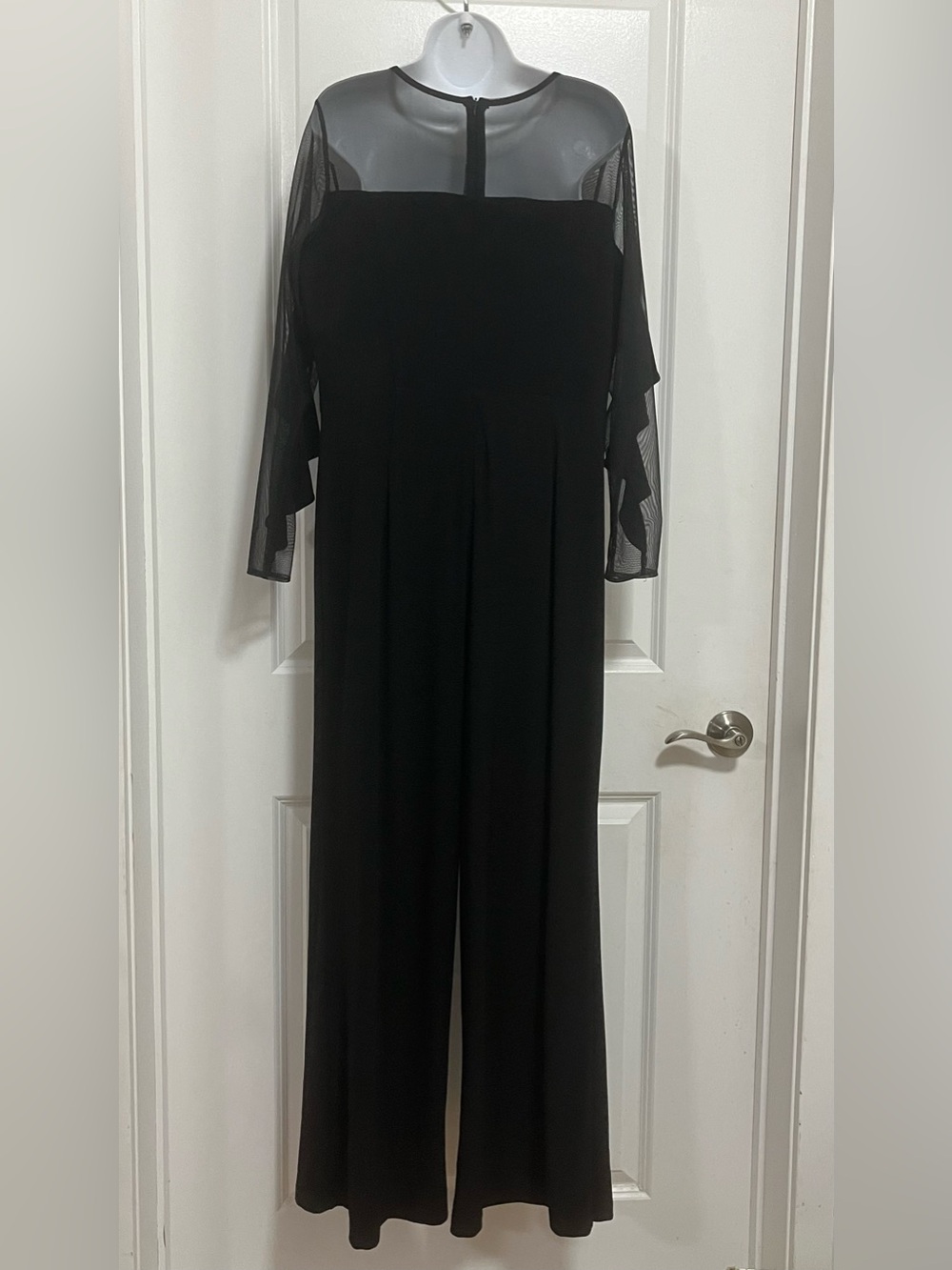 R&M Richards Black Illusion Ruffle Jumpsuit 14P - Picture 4 of 13